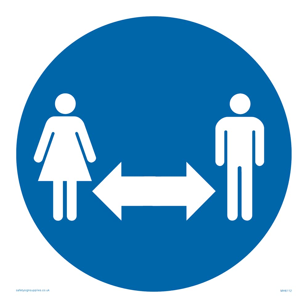 Social distance symbol Sign - 150x150mm - S15