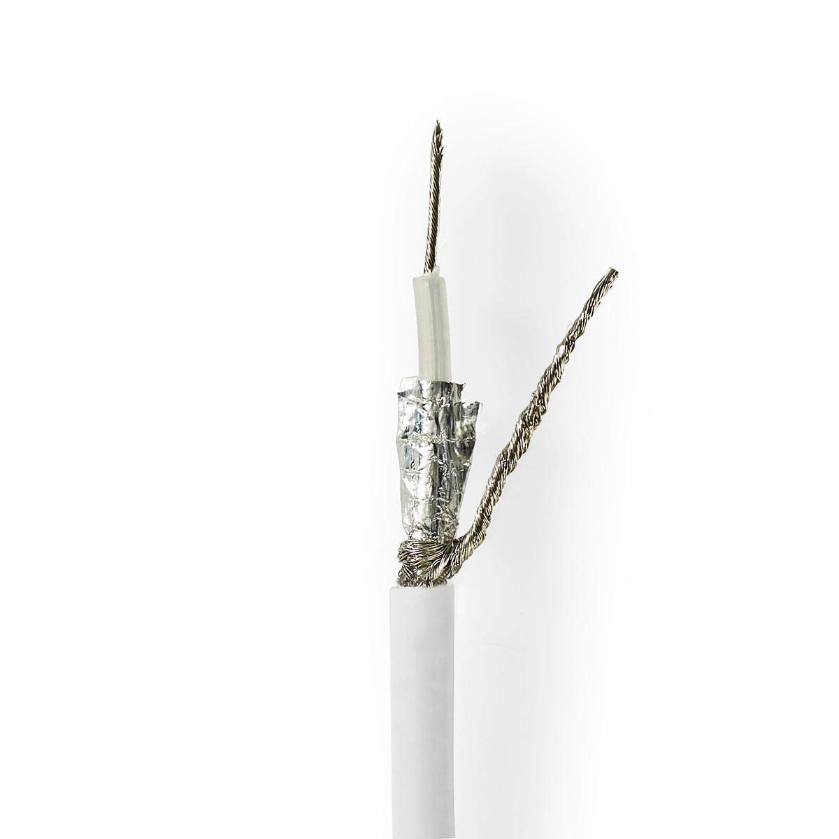 NEDIS coaxial cable | RG58C/U | 50 ohms | Double shielded | Eca | round | pvc | White | Cardboard packaging 25.0 m 25.0 m