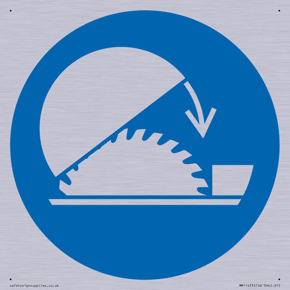 Mandatory: Use table saw adjustable guard Sign - 150x150mm - S15