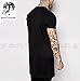 YANWENFANG Men T-Shirt Longline Tshirt Hip hop Long Hem Hipster Casual Cotton Tee Regular fit (Black dfdsf3, US-XXL)