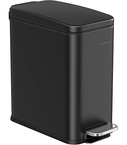 GibHerz Petite Poubelle D'extérieur En Acier Inoxydable Avec Couvercle à Fermeture Douce - 10 L - Poubelle D'extérieur En Métal Avec Pédale Pour Salle De Bain, Chambre à Coucher, Bureau - Blanc