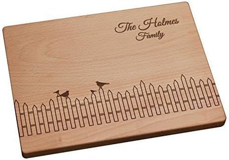 Personalized Cutting Board - Birds On A Fence