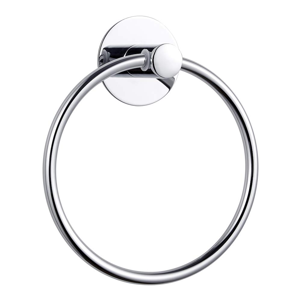 GERUIKE Towel Ring Bathroom Towel Holder Bath Towel Hanger Self Adhesive Stainless Steel Rustproof Polished Chrome Toilet Towel Ring Wall Mount No Drilling Nail Free