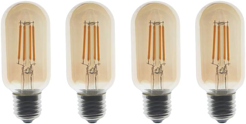 ZFQ Vintage Edison LED Filament Bulb T45 4W Decorative Bulb E27 Screw Base, Gold Tinted Glass, 2700K Warm White