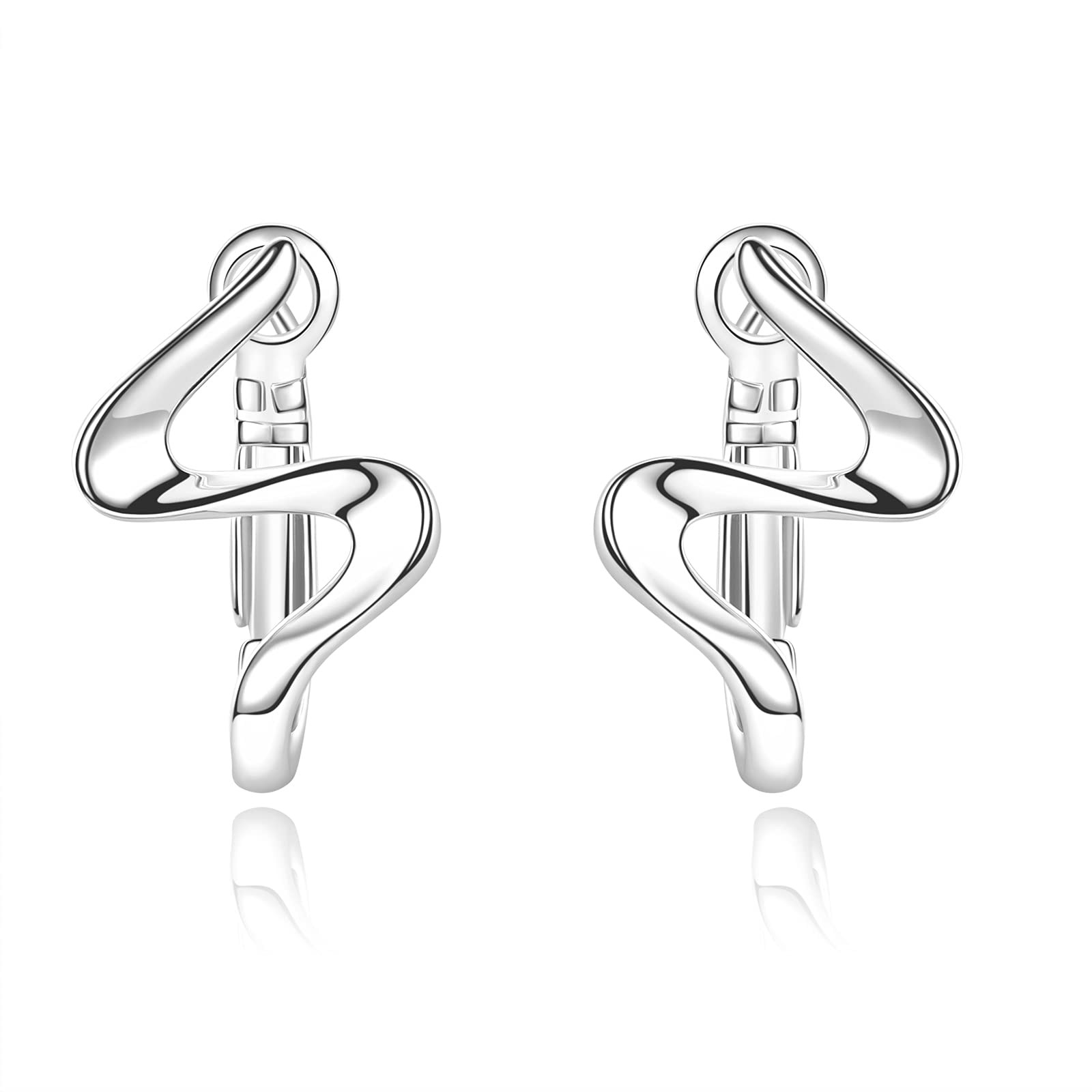 White Gold Plated Lightweight Hoop Earrings for Women