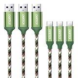 USB Type C Cable, CHOETECH USB C to USB 3.0 (3-Pack 6.6ft x 2, 3.3ft x 1)Charging Cable Nylon Braided for Samsung Galaxy Note 8, Galaxy S8 S8 Plus, Nintendo Switch, Nokia 8, LG G5 G6 V20, HTC 10