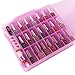 Zoostliss Transparent Pink Universal Clear Nail Polish Organizer Holder -Store 48 Bottles Adjustable Dividers