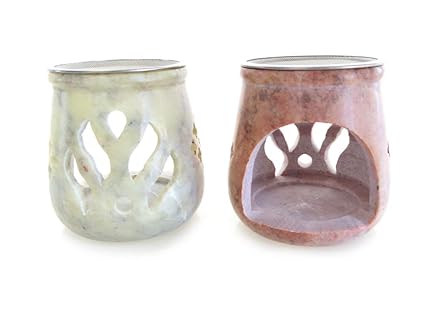 Fumaga – Räucherstövchen „Engelslicht“ aus Speckstein mit Sieb, wahlweise mit Räucherbürste