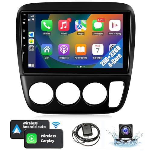 Naifay Android Car Stereo Radio for Honda CRV 1997 1998 1999 2000 2001 with CarPlay Android Auto, 9inch Touch Screen for Honda CRV Car Stereo Bluetooth GPS WiFi SWC FM Backup Camera (Manual A/C)