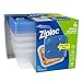 Ziploc Food Storage Meal Prep Containers with One Press Seal, for Travel and Organization, Dishwasher Safe, Small Square, 4 Count