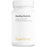 Supersmart - Bacillus Subtilis 3 Billion CFU per Day (High Potency) - Spore Probiotic Supplement | Non-GMO &amp; Gluten Free - 60 DR Capsules