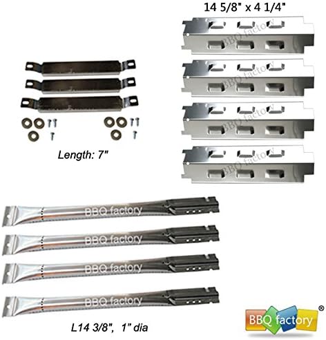 bbq factory® Replacement Charbroil 463440109 Gas Grill Burners,Carryover Tubes,Heat Plates