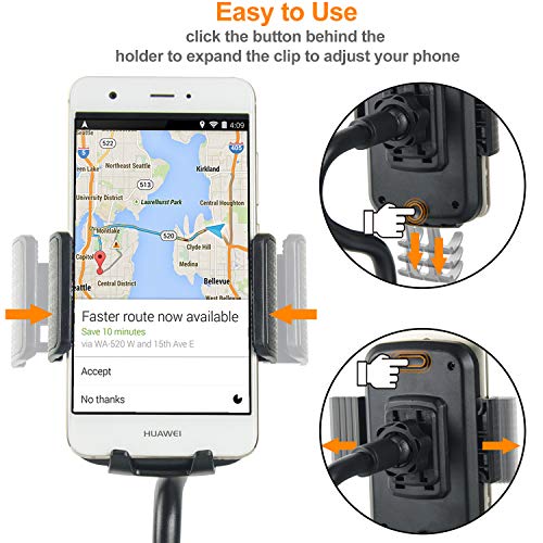 Cup Phone Holder for car Universal Adjustable Gooseneck Portable Cup Holder Car Mount for iPhone X / 8/8+ / 7/7 Plus / 6/6+, Samsung