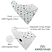 Emma + Evan Baby Bandana Bibs for Teething and Feeding, 4-Pack Super Absorbent Drool Bibs with Adjustable Snaps and Bonus Gift Bag, Trendy Style for Boys and Girls (Owl, Triangles, Arrows, ABC Set)