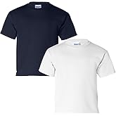 Gildan Kids' Ultra Cotton Youth T-Shirt, 2-Pack XL-Navy-White