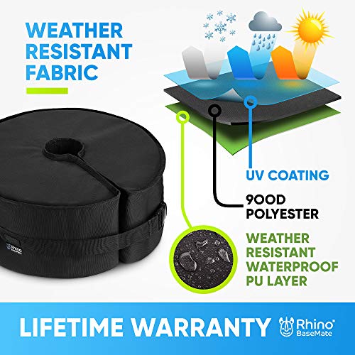 Rhino Round Umbrella Base Weight with Side Slot Opening, 18" ~ Fits Any Offset, Cantilever & Any Outdoor Patio Umbrella Stand ~ Easy Set up (Black) - Thumbnail 3