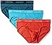 Calvin Klein Men's Underwear Cotton Stretch Multipack Hip Briefs, Vibration/Intuition-Athenian Stripe/Athenian Blue, Large