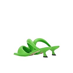 JW PEI Women's Sara Mule Heeled Sandals - Neon Green