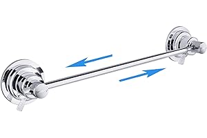 Sneatup Suction Cup Extendable 17-29" Stainless Steel Towel Bar (Chrome Plating)