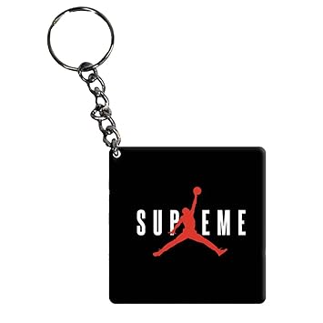 Tip n Top Supreme Jordan Style Square Shape Printed MDF Wooden Multicolour Key Chain