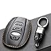 Vitodeco Leather Smart Key Fob Case Cover Compatible with Subaru Forester, Impreza, Outback, WRX, BRZ, XV Crosstrek, Ascent, Solterra 2014 - 2025 (4-Button, Black)
