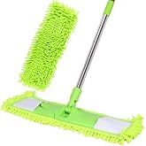Dust Mop for Hardwood Floors,Wet Dry Flat Mop，2 Pads,Long Handle,Green | Dust Mop