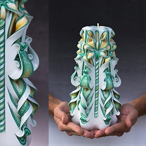 Unique large decorative carved candle for Christmas gifts from Primacandle