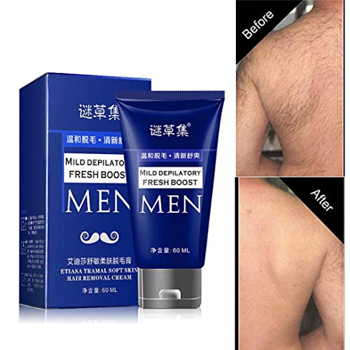 Sdoo Men 60 ml Hair Removal Cream Permanent Skin Friendly Hair Loss Depilatory Cream (Blue)