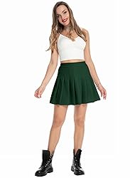 Timormode Women’s Pleated Skirt Mini Skater Basic
