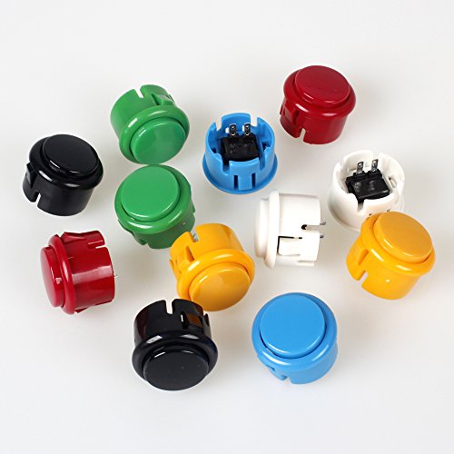 EG Starts OEM 12x 30mm Push Button Switch Copy Sanwa Obsf-30 Obsc-30 Obsn-30 Buttons DIY Arcade Fighting Game Kits & Super Street Fighter Games - Each Color 2 pcs