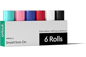 Cricut Smart Iron-On for Joy, Sampler Pack (5.5in x 24in, 6 Sheets) - HTV Heat Transfer Vinyl - Matless Cutting for Long cuts