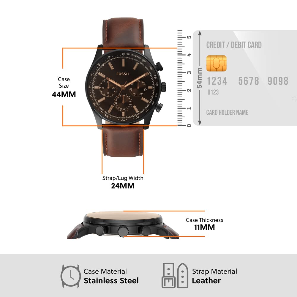 Fossil Sullivan Multifunction Brown Leather Watch BQ2457