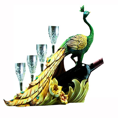 ZJJ Wine Rack Decoration European Peacock Living Room Furniture Wine Cabinet Creative Home Decoration Wedding Gifts (Color : Green)