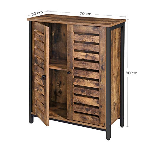 VASAGLE Stehschrank, Aufbewahrungsschrank, Schrank, Akzent-Beistellschrank, Sideboard mit Lamellentüren, multifunktional… – Bild 6