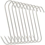 10Pcs 5 Inches Meat Hooks, Stainless Steel Butcher Hooks for Meat Processing