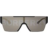 Burberry BE 4291 3001/G Black Plastic Rectangle Sunglasses Gold Mirror Lens