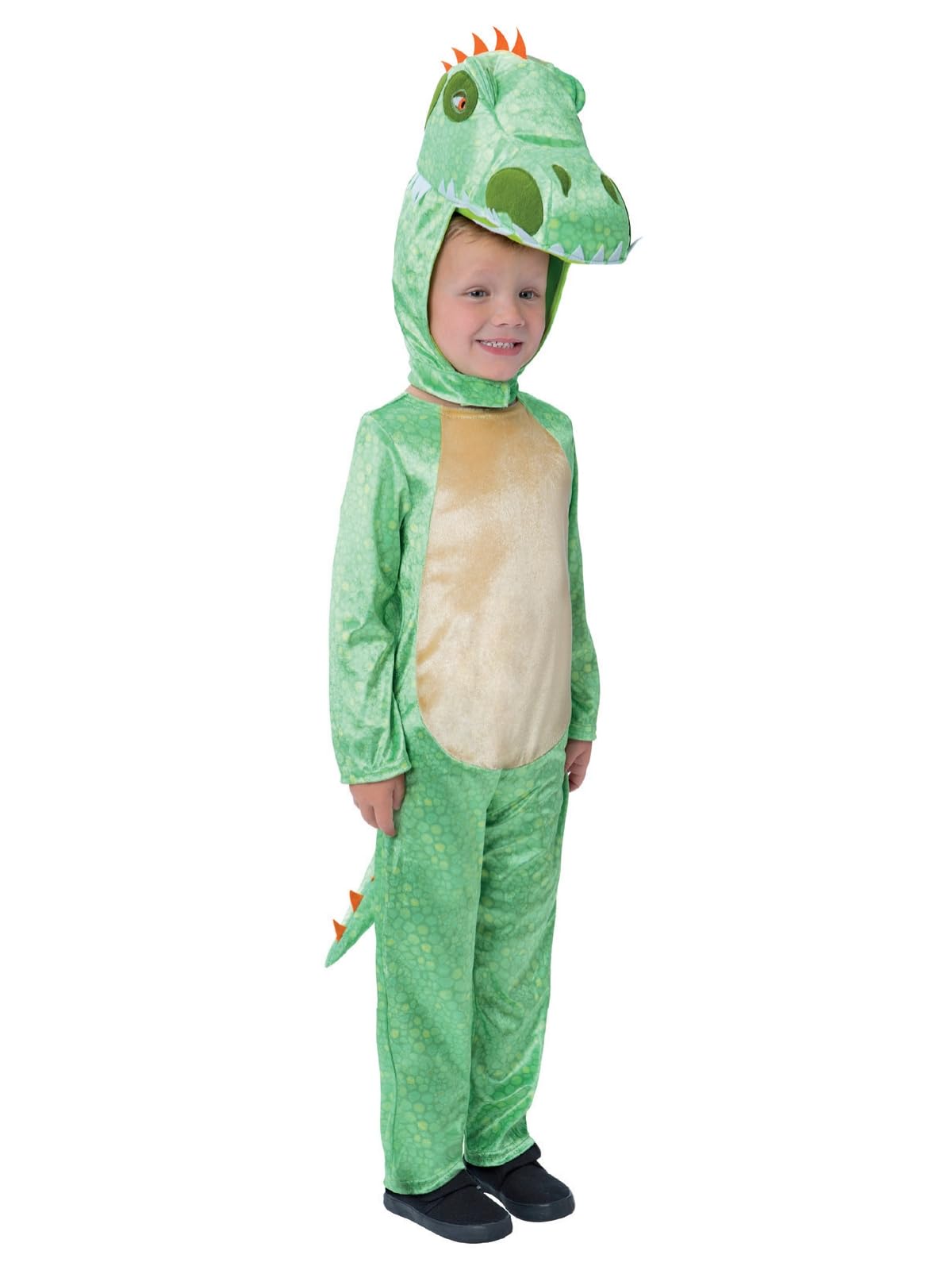 Smiffys Gigantosaurus Deluxe Costume for Kids, All-in-One and Character Hood in Green, Officially Licensed with Padded 3D Tail, Perfect for Group Outfits, Fancy Dress, and Playful Events