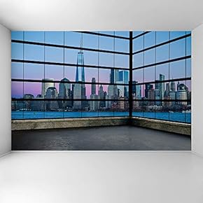 Wall Mural 3D Cityscape Removable Wallpaper Wall Sticker for Bedroom Living Room - 66x96 inches