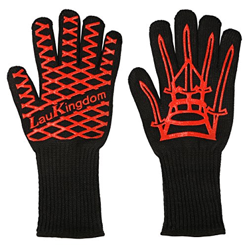 Laukingdom bbq grilling cooking glove 932°f extreme he…