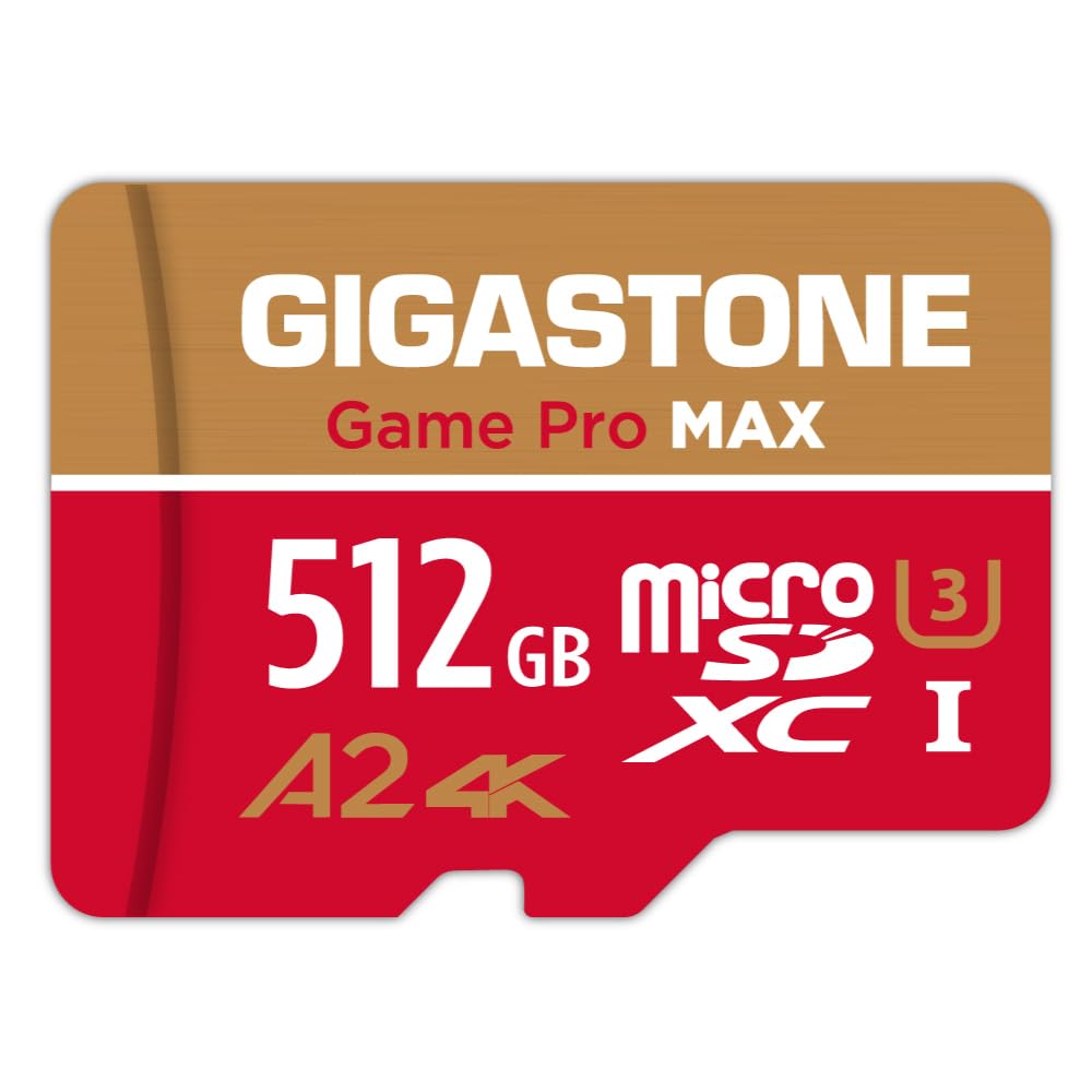 【For Switch 1 Only】GIGASTONE 512GB Micro SD Card, Game Pro MAX, Up to 170/140 MB/s, MicroSDXC for Nintendo-Switch 1, SteamDeck, 4K UHD Video, UHS-I A2 V30 U3 C10 with Adapter【5-Years Data Recovery】