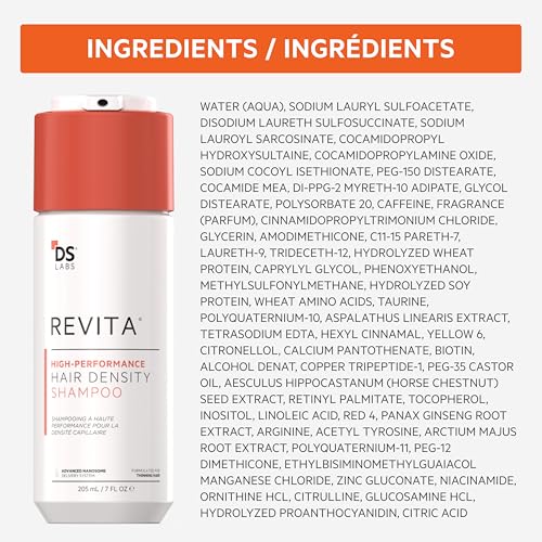 DS Labs For Men & Women Revita Shampoo - Scalp Refreshing Cleanse for Fuller Looking, Volumizing, Lightweight Hydration, Sulfate & Silicone Free, Color Safe, 205 mL