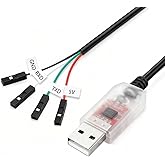 HJHYUL CP2102 USB to TTL Serial Adapter Cable, USB 2.0 to UART Converter 4 Pin (TXD RXD GND 5V), 3ft/95cm Long, 3.3V TTL Signal for Arduino, Raspberry Pi, ESP8266, ESP32 (1pcs)