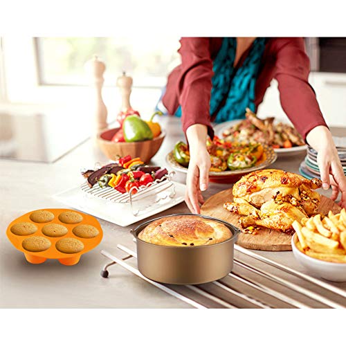 XL Air Fryer Accessories 8 Inch Set of 9, Compatible with Philips Nuware Gowise Cozyna Ninja Airfryer, Fit All 4.2, 4.5, 5.3, 5.5, 5.8, 6.8QT and Up Power Air Fryer - Thumbnail 6