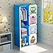 KOUSI Kids Dresser Kids Closet Portable Closet Wardrobe Children Bedroom Armoire Clothes Hanging Storage Rack Cube Organizer,Cute Cartoon,Safety & Large & Sturdy (Blue, 28