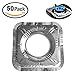 ZesGood 50 Pieces Thicker Aluminum Foil Square Stove Burner Covers, 8