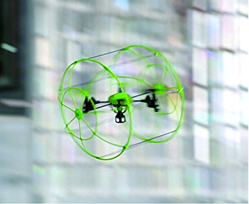 MUKIKIM Sky Runner - Quadcopter Aerocraft. Easy-To-Fly Technology For Indoor/Outdoor! 2.4 GHz Caged Drone that Runs Along Floors, Ceilings, Climbs Walls AND Flies Up to 100 ft Away!