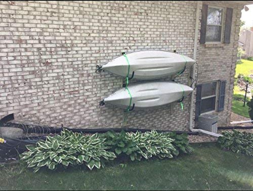 Protek 2 Pair of Indoor Outdoor 150 Lbs Kayak Canoe SUP Board Paddleboard Snowboard Surfboard Wakeboard Ski Storage Dock or Wall Mount Hook Display Rack Cradle Bar (Renewed)