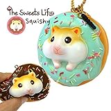 [Christmas Sale] The Sweet Life Series Squishy Ball Chain (Golden Hamster / Mint Chocolate Iced Plain Donut)