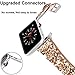 iiteeology Bling Band Compatible with Apple Watch Band 41mm 40mm 38mm, Leather Glitter Band for iWatch Series 9/8/7/6/5/4/3 - Gold