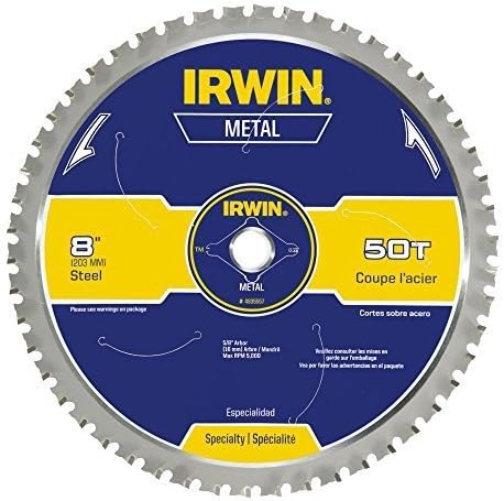 IRWIN Tools Metal-Cutting Circular Saw Blade, 8-inch, 50T (4935557) Size: 8 50T Style: Metal Cutting, Model: 4935557, Hardware Store